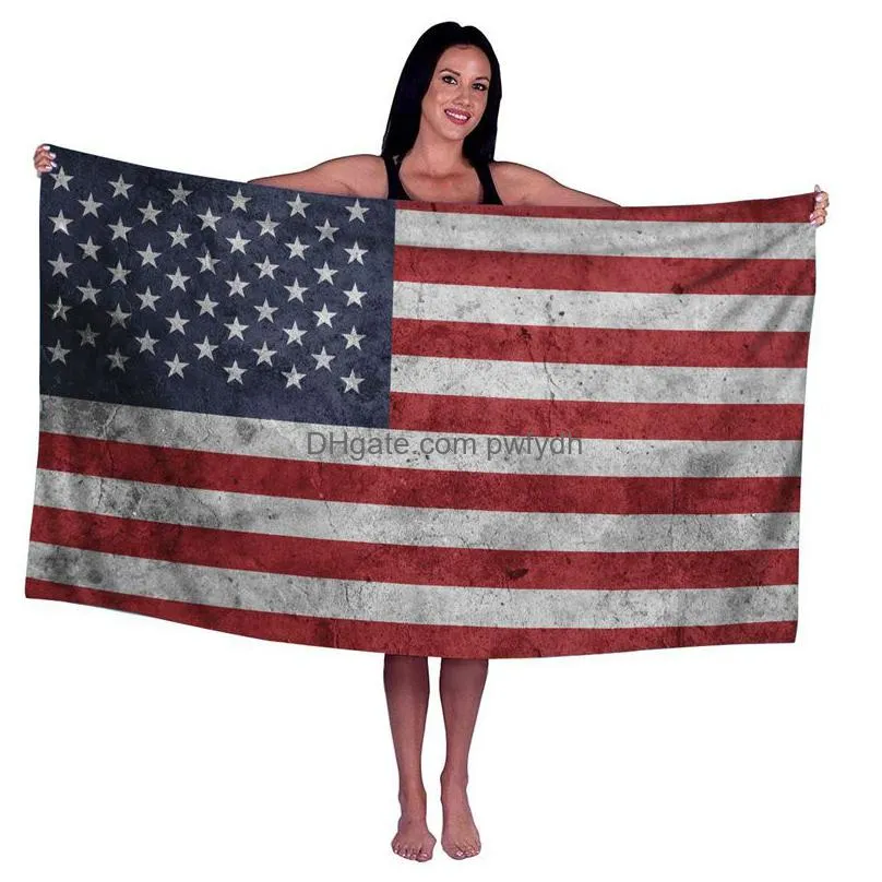 70x140cm american flag beach towel 3d printing quick dry microfiber beach towel lightweight 4th of july independence day decoration