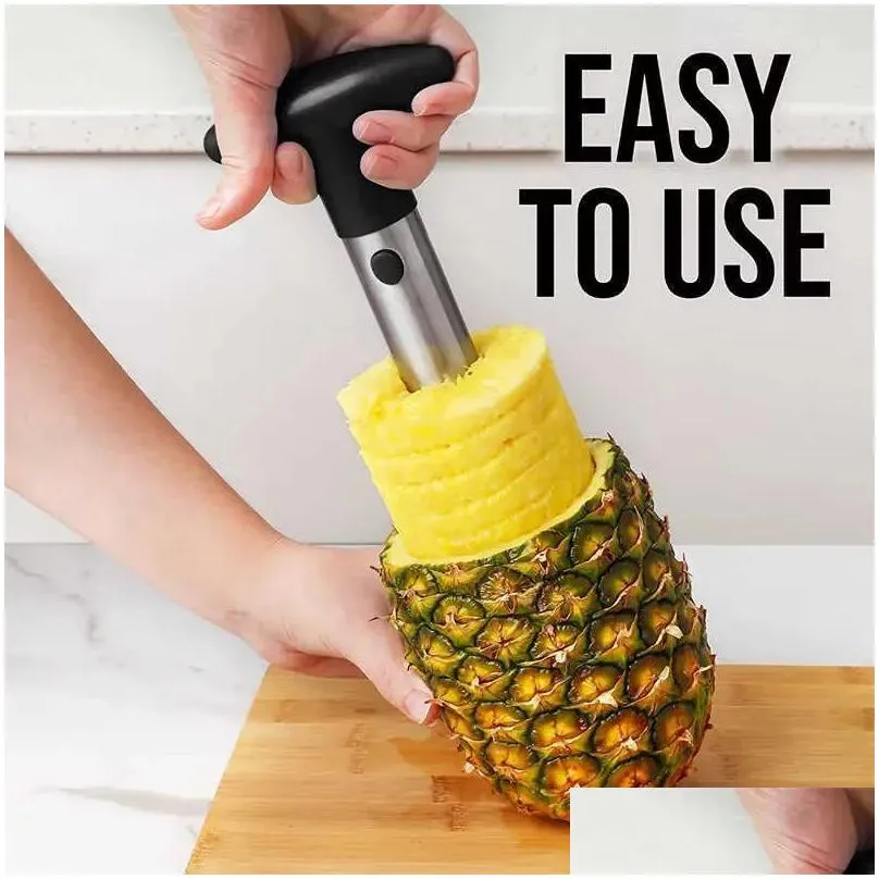 Baking & Pastry Tools Pineapple Slicer Peeler Fruit Corer Cutter Stainless Steel Cutting Tool Kitchen Utensil Accessorie New Drop Deli Dhjpc