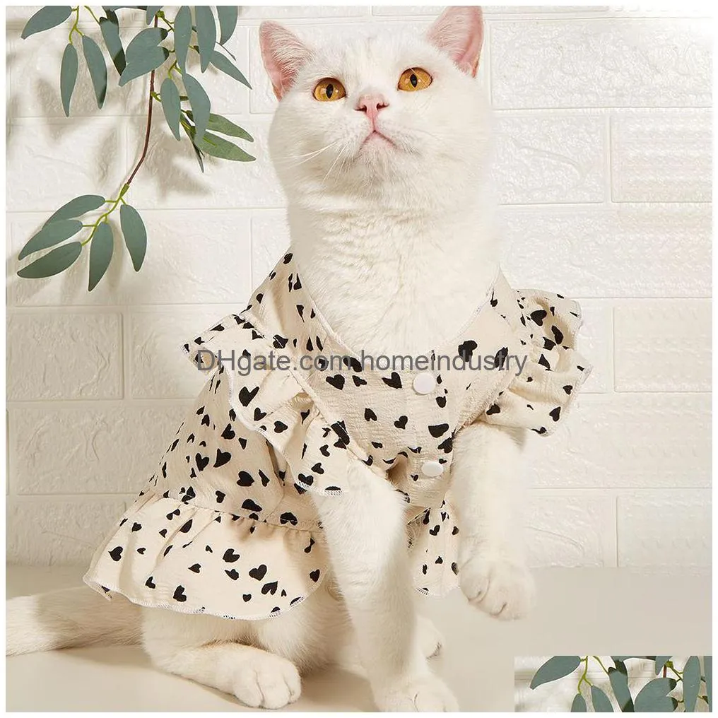 dog apparel love spots skirt fashion cute small dogs clothes dress cat clothes