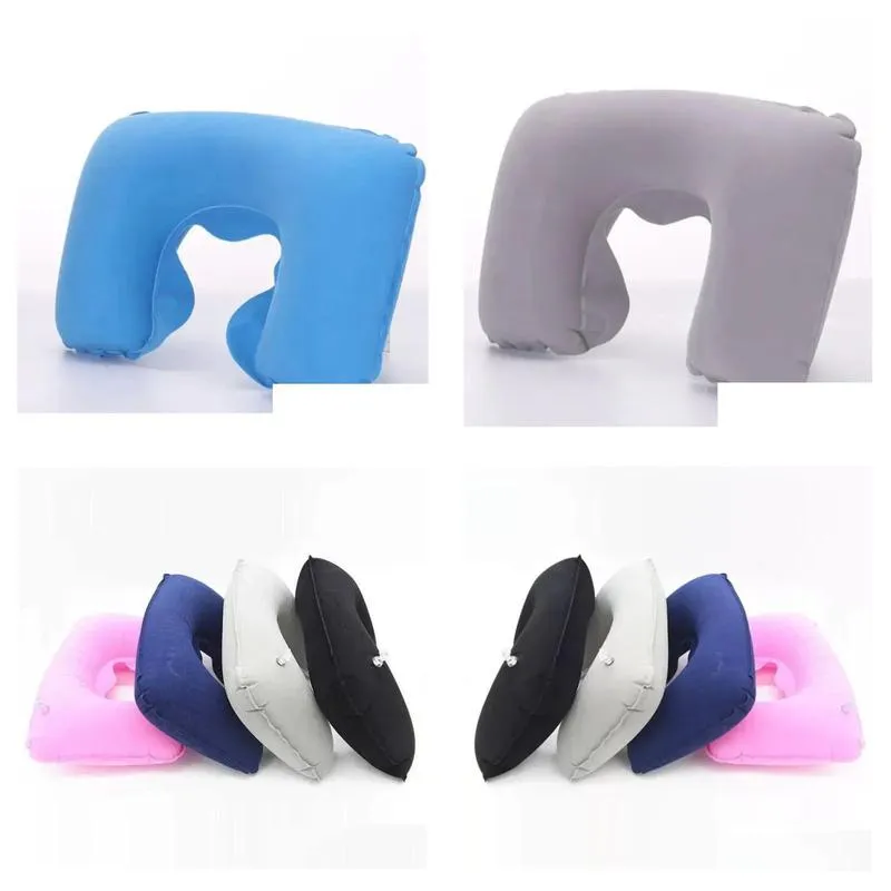 Pillow 500Pcs D Travel Pillow Inflatable Neck Car Head Rest Air Cushion For Office Wholesale Drop Delivery Home Garden Home Textiles B Dhl2D