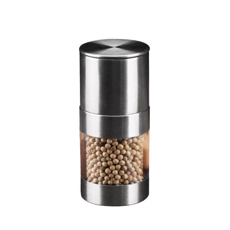 Mills Manual Pepper Mill Salt Shakers One-Handed Grinder Stainless Steel Spice Sauce Grinders Stick Kitchen Tools Wholesale Drop Deliv Dhdiu