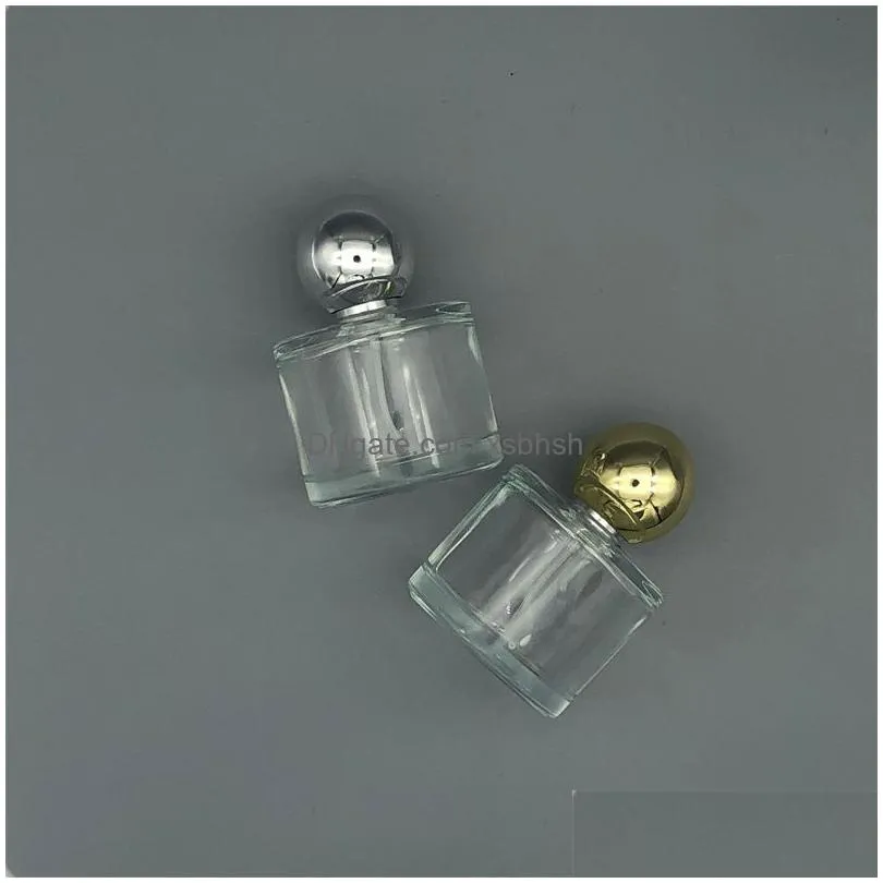 wholesale 50ml glass perfume bottle cylindrical high-grade perfume bottle round cap cosmetic spray bottles