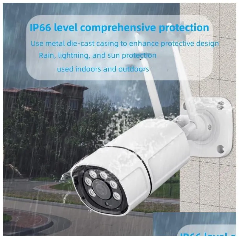 Ip Cameras WiFi camera Waterproof P Camera Hd Wifi Wireless Surveillance Camara Outdoor Ir Cut Night Vision Home Security Aa220315 Drop D