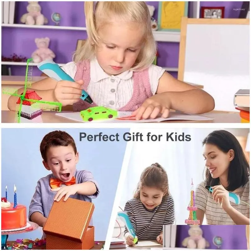 Printers QYG 3D Pen For Children Drawing Printing With LCD Screen Compatible PLA Filament Toys Kids Christmas Birthday Gift