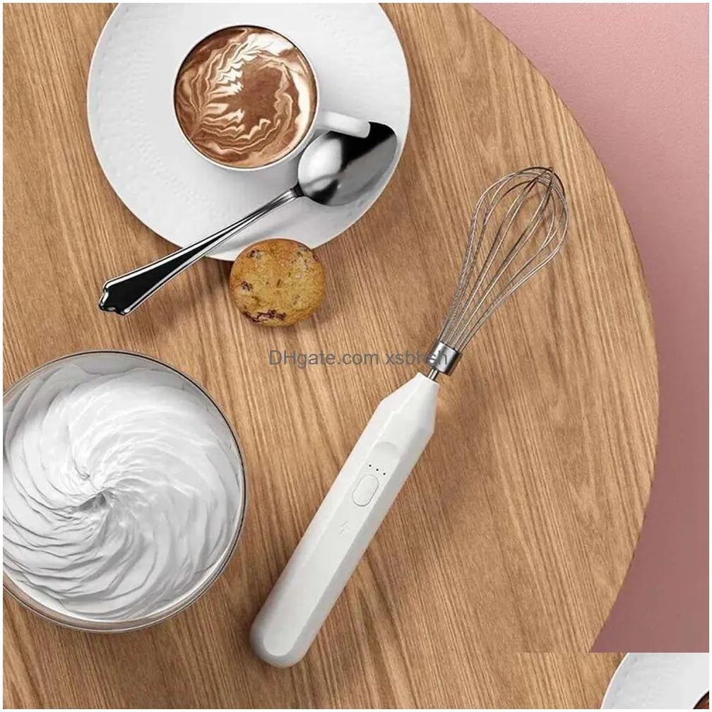  egg tools electric milk foamer blender wireless coffee whisk mixer handheld egg beater cappuccino frother mixer kitchen whisk