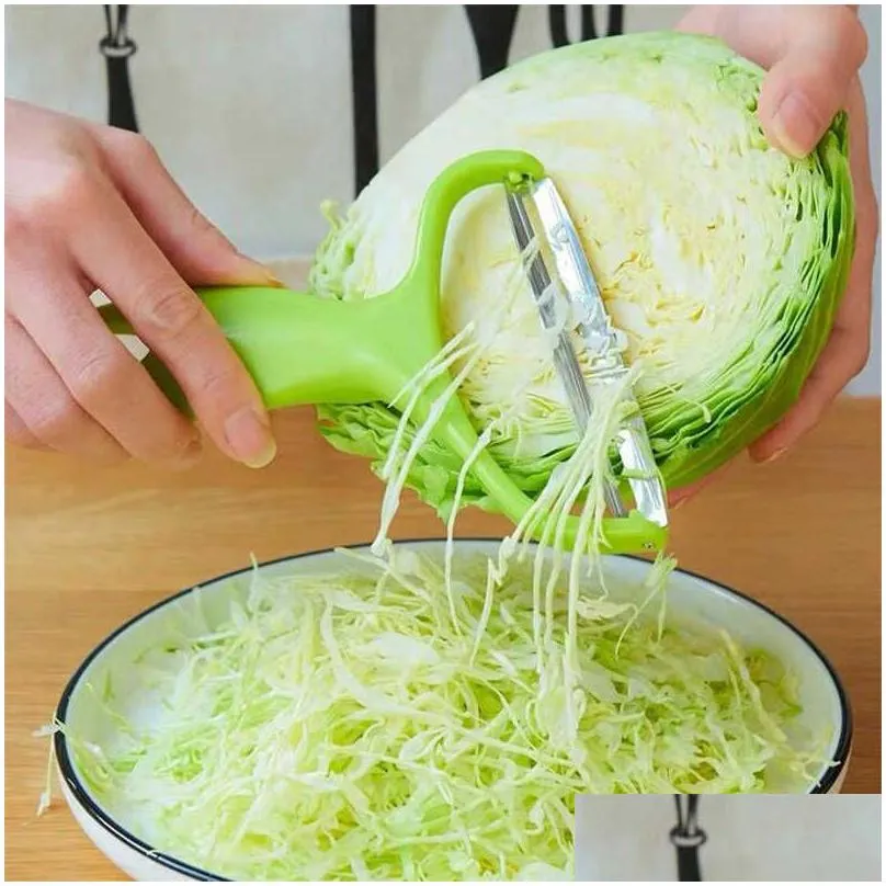 Fruit & Vegetable Tools Green Cabbage Shredder Peeler Fruit Vegetable Melon Potato Carrot Cucumber Mtifunction Grater Slice Kitchen Dr Dhgvo