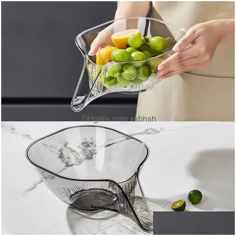 multifunctional drain basket household vegetable basin washing fruit plate strainer basket cleaning gadget kitchen accessories