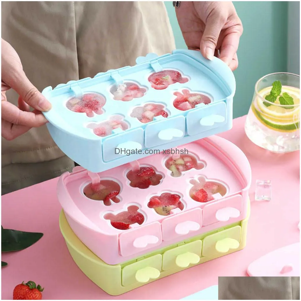  cartoon popsicle mold ice cream mold ice cube maker ice cube tray ice mould for party bar kitchen ice  maker mould ice tray