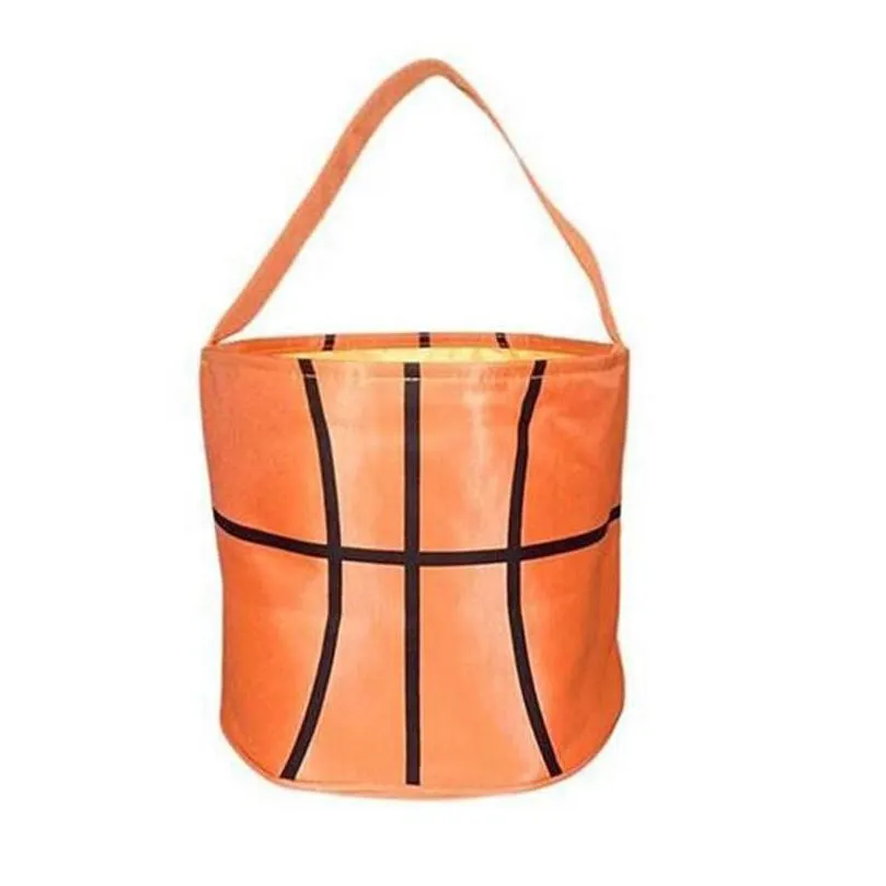 Other Festive & Party Supplies 2022 Basketball Easter Basket Sport Canvas Totes Football Baseball Soccer Softball Buckets Storage Bag Dh3Ym