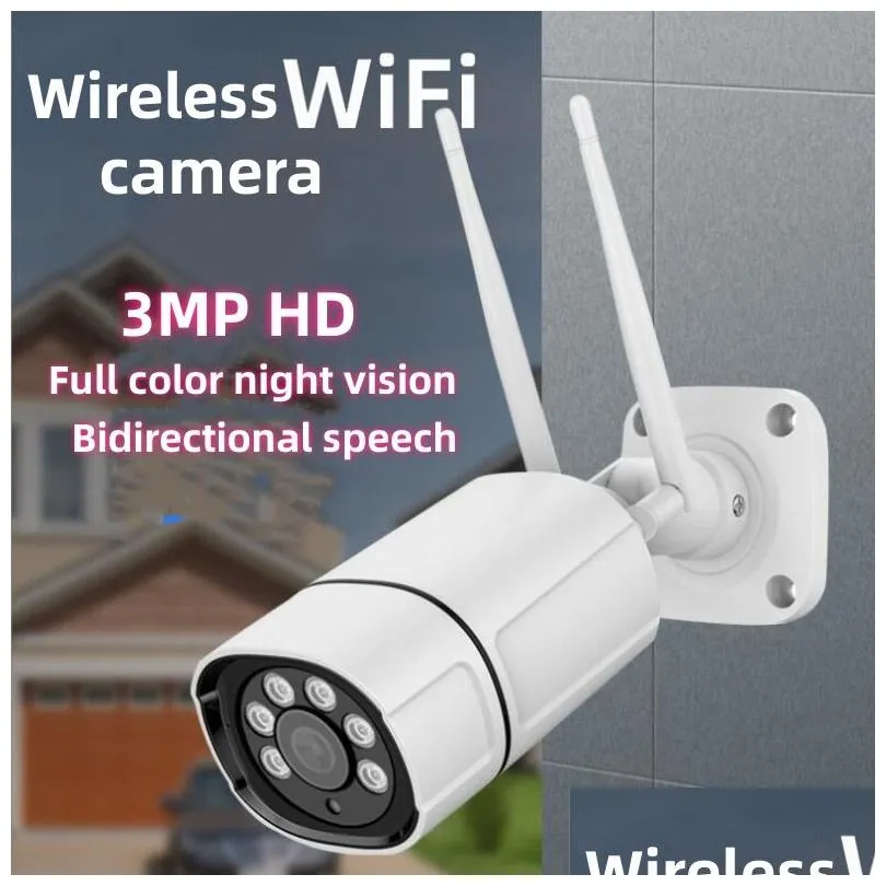 Ip Cameras WiFi camera Waterproof P Camera Hd Wifi Wireless Surveillance Camara Outdoor Ir Cut Night Vision Home Security Aa220315 Drop D