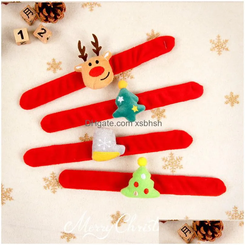 christmas slap wristband bracelet for xmas party event festival decor kid adult christmas wristband pendant ornaments