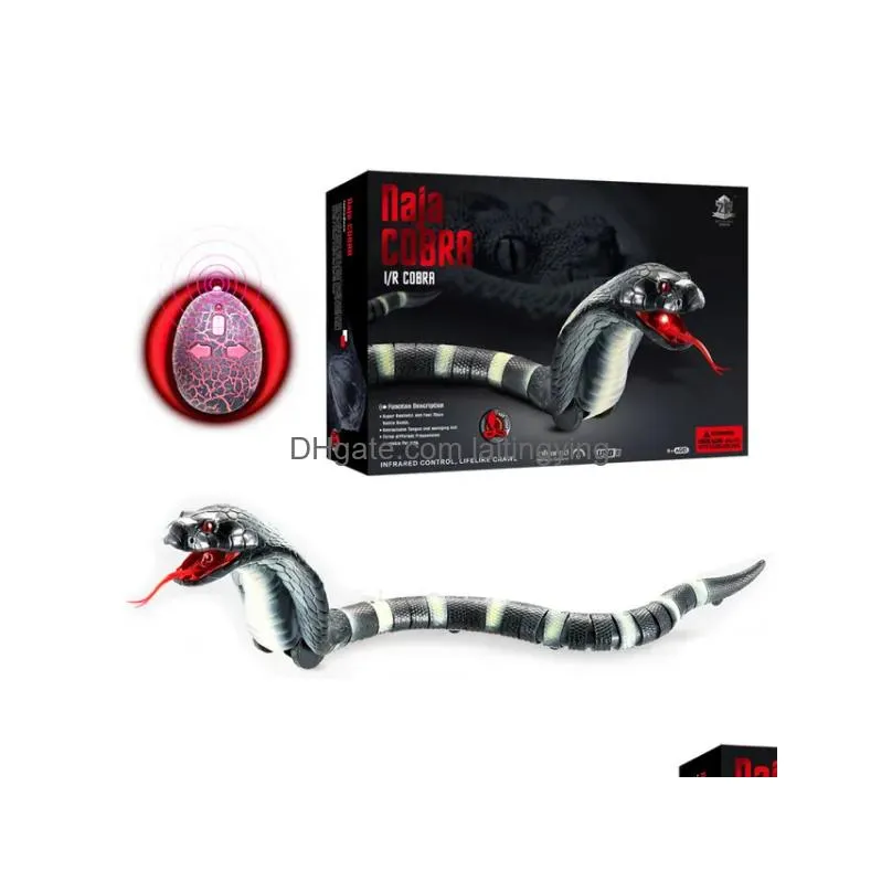 electricrc animals novelty rc snake naja cobra viper remote control robot animal toy with usb cable funny terrifying christmas kids gift