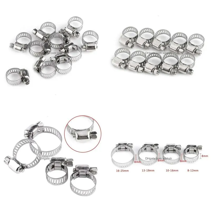  storage bags 10pcs adjustable stainless steel screw band hose clamps car fuel hose clamps pipe clamp worm gear clip hose clamp plier