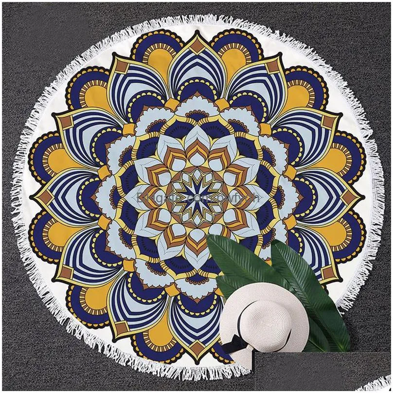 bohemian mandala beach towel tapestry beach throw large round beach towel picnic blanket mat pool tapestry decoration yoga mat 150cm