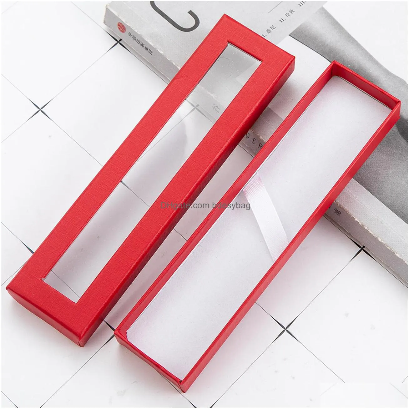 pen box paper boxes general creative gift packaging cardboard box carton paper box with plastic pvc window lx0515
