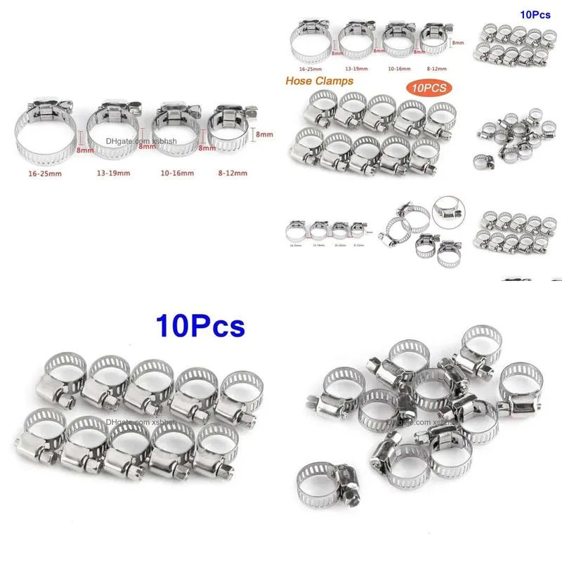  storage bags 10pcs adjustable stainless steel screw band hose clamps car fuel hose clamps pipe clamp worm gear clip hose clamp plier