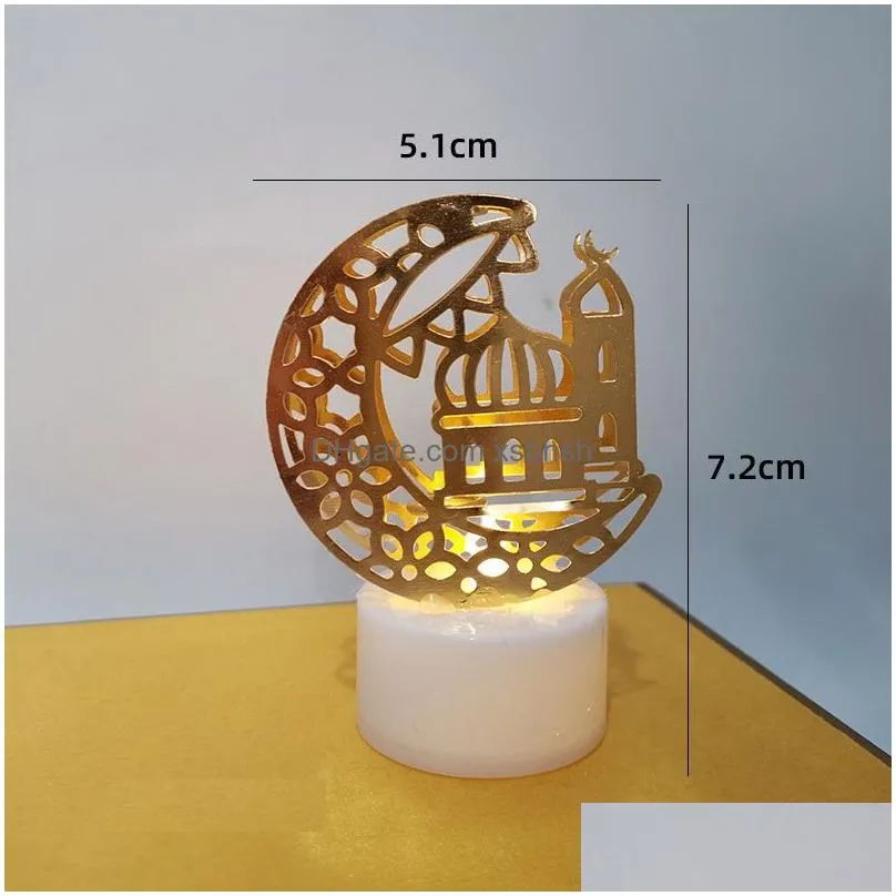 eid mubarak night light middle east festival party candle warmer islamic lamp decoration hollow out castle eid lamp