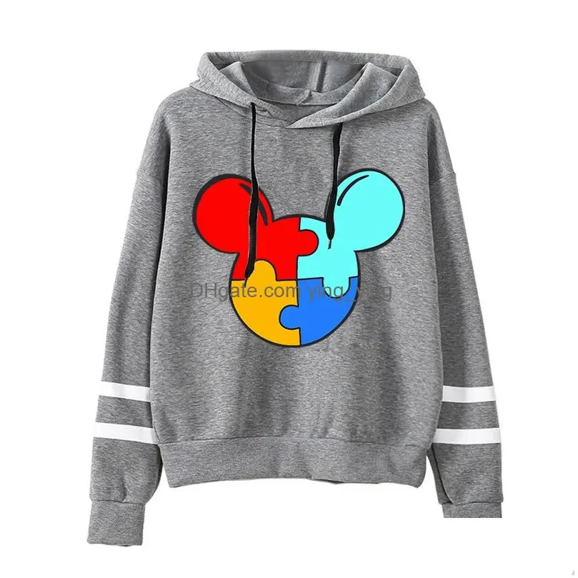 womens hoodies original autism womens clothing cartoon animal female vintage colour jigsaw sweatshirts spring women