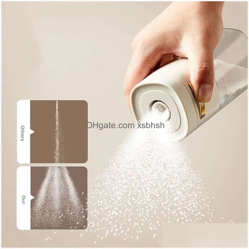 metering salt shaker control push type salt dispenser can seasoning bottle quantitative sugar container kitchen accessories