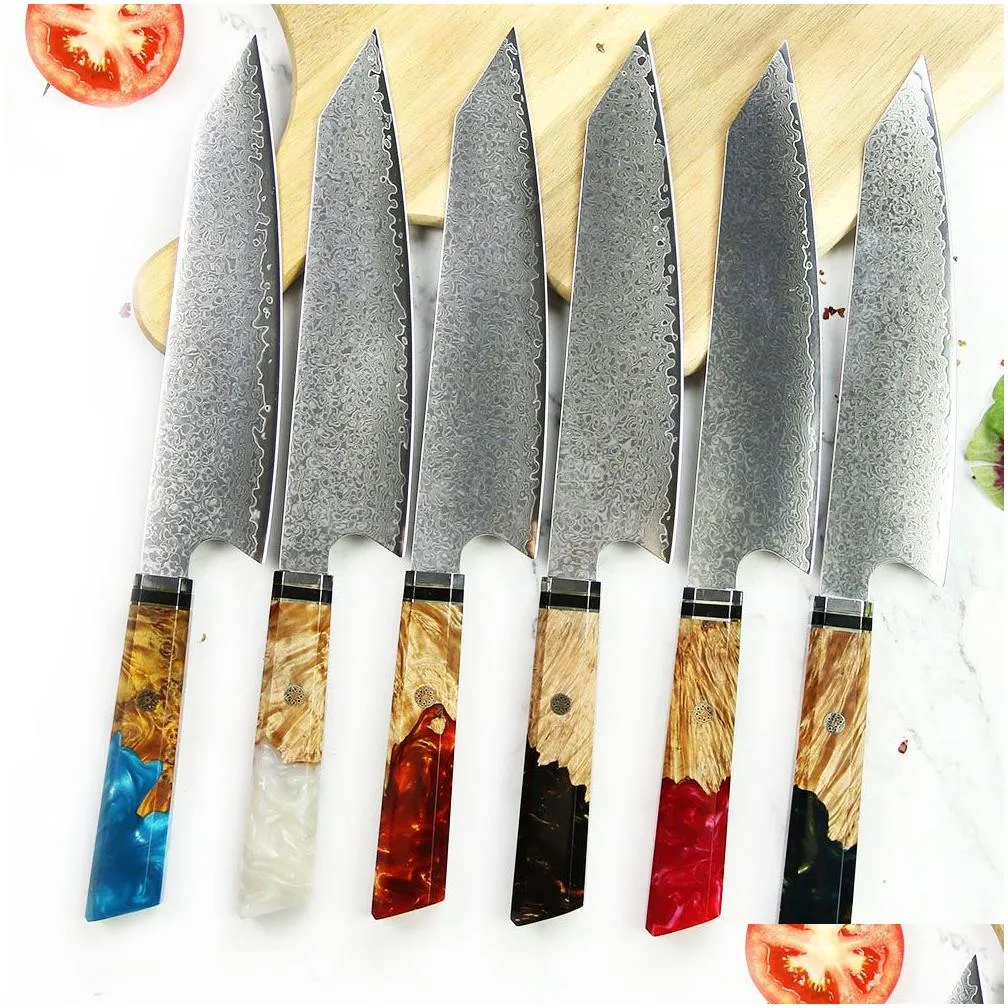 Kitchen Knives Knives Chef Knife 67 Layers Damascus Steel 8 Inch Japanese Kitchen Sharp Cleaver Slice Gyuto Exquisite Drop Delivery Ho Otnxi