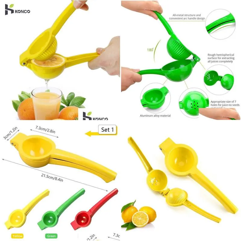 Fruit & Vegetable Tools New Konco Metal Lemon Lime Squeezer Stainless Steel Manual Citrus Press Juicer Hand Juicier  Fruit Tool K Dhj6T