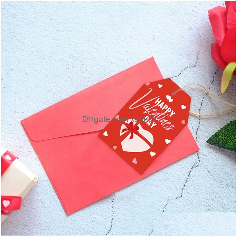 60pcs valentines day tag label gifts wrapping paper hanging tags happy valentines day gift decoration