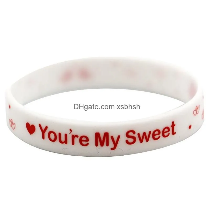 valentines day silicone bracelet rubber bracelet silicone wristbands heart pink loom accessories