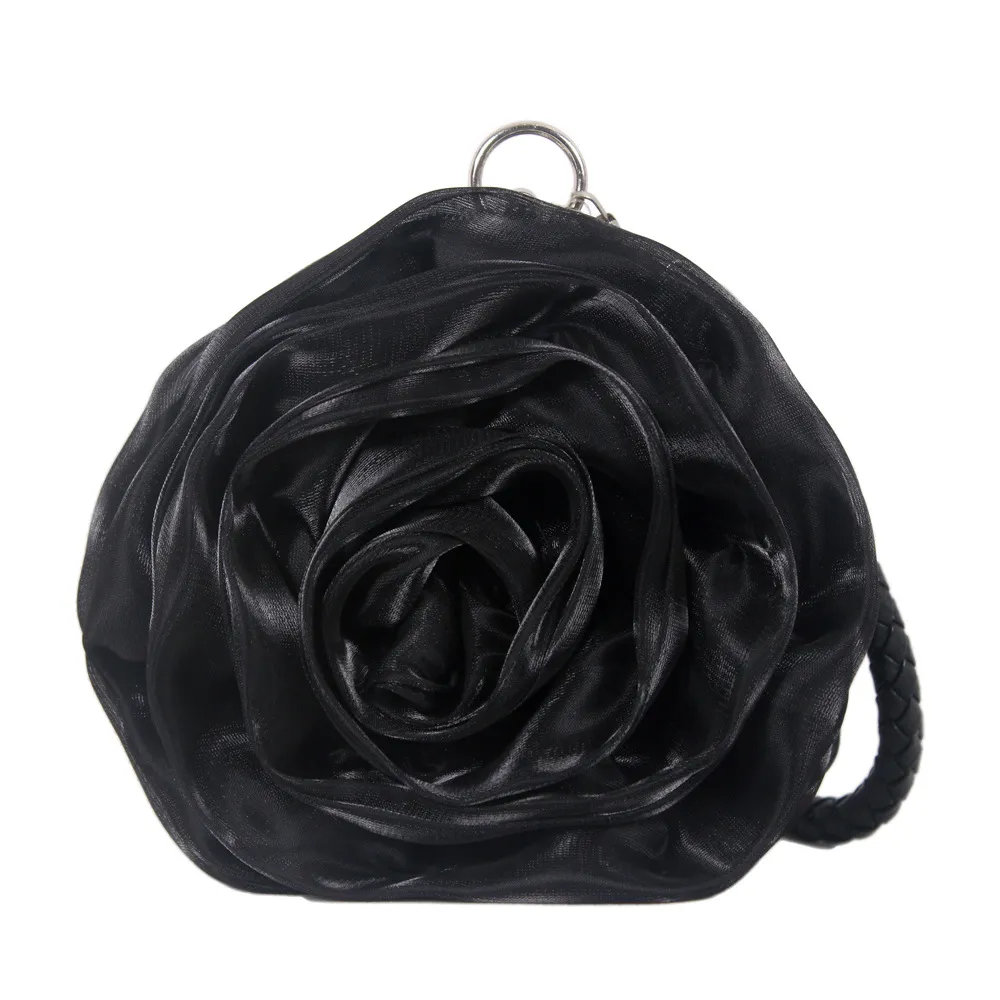 2024 women lady satin Waistpacks Hand stitched Casual Fashion summer 3D Flowers Floral handbag bags Dress Bride Dinner Bag buckle Coin Purses size 16X16X3CM
