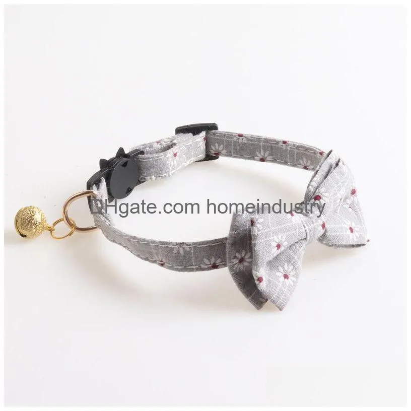dog collars pet collar triangle scarf bow series small flower saliva towel with bell smalls and medium dogs pu material