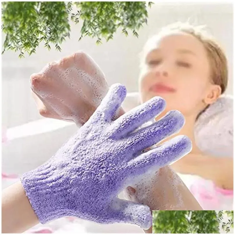 Bath Brushes, Sponges & Scrubbers Moisturizing Spa Skin Care Cloth Bath Glove Brushes Exfoliating Gloves Face Body Bathes Mitten New D Dhtj3