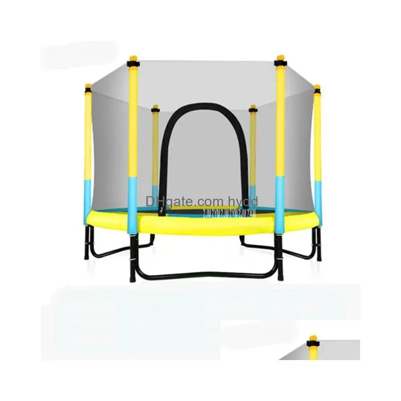 60 inch round kids mini trampoline enclosure net pad rebounder outdoor exercise home toys jumping bed max load 250kg ppalloy9371665