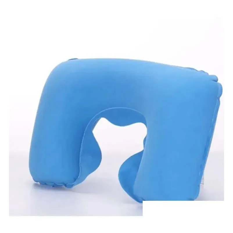 Pillow 500Pcs D Travel Pillow Inflatable Neck Car Head Rest Air Cushion For Office Wholesale Drop Delivery Home Garden Home Textiles B Dhl2D