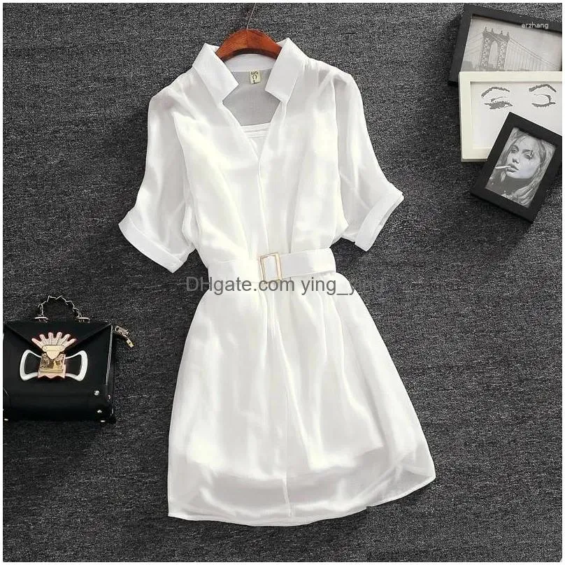 casual dresses chiffon dress with corset luxury woman party summer fashion two-piece formal ball temperament loose white top 2023