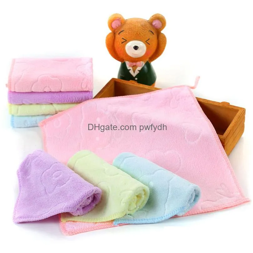 microfiber embossed square towel 25x25cm highly absorbent kids towels promotional handwash towel