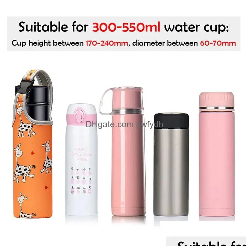 portable water bottle case sleeve sports insulation water bottle covers pouch with strap cellphone holder bottle bag