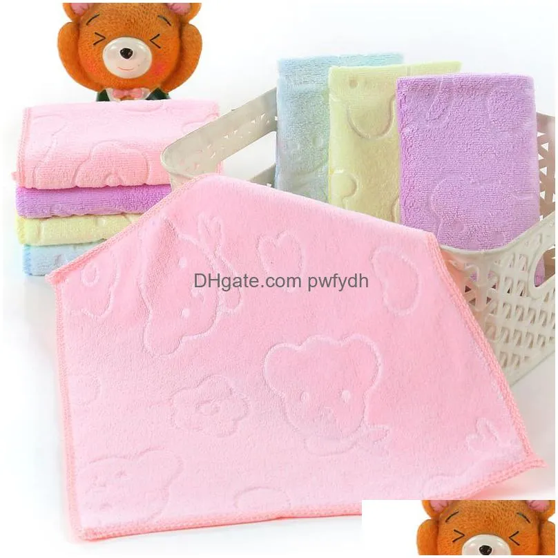 microfiber embossed square towel 25x25cm highly absorbent kids towels promotional handwash towel