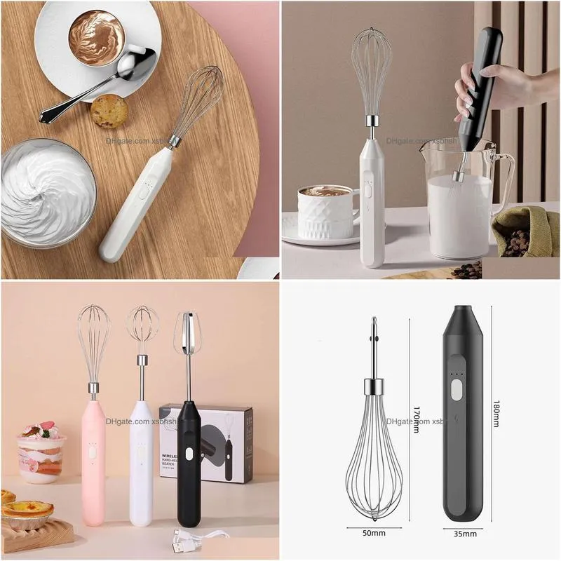  egg tools electric milk foamer blender wireless coffee whisk mixer handheld egg beater cappuccino frother mixer kitchen whisk