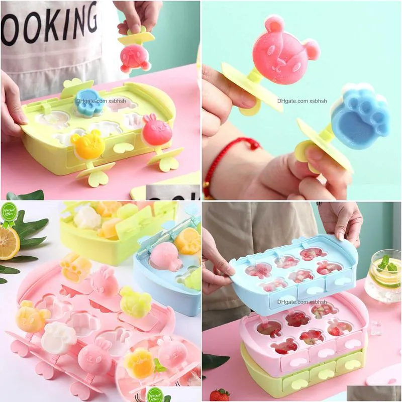  cartoon popsicle mold ice cream mold ice cube maker ice cube tray ice mould for party bar kitchen ice  maker mould ice tray