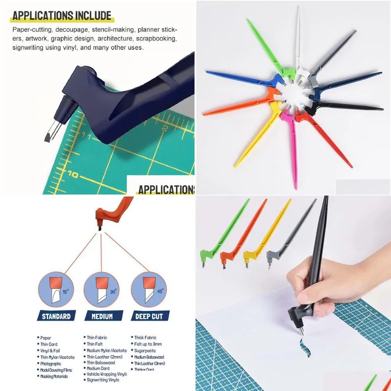 Other Arts And Crafts Craft Cutting Tools Arts And Crafts Tool 360 Rotating Blade Paper-Cutter 3 Replace Knife Diy Art Wear-Resisting Dhxnh