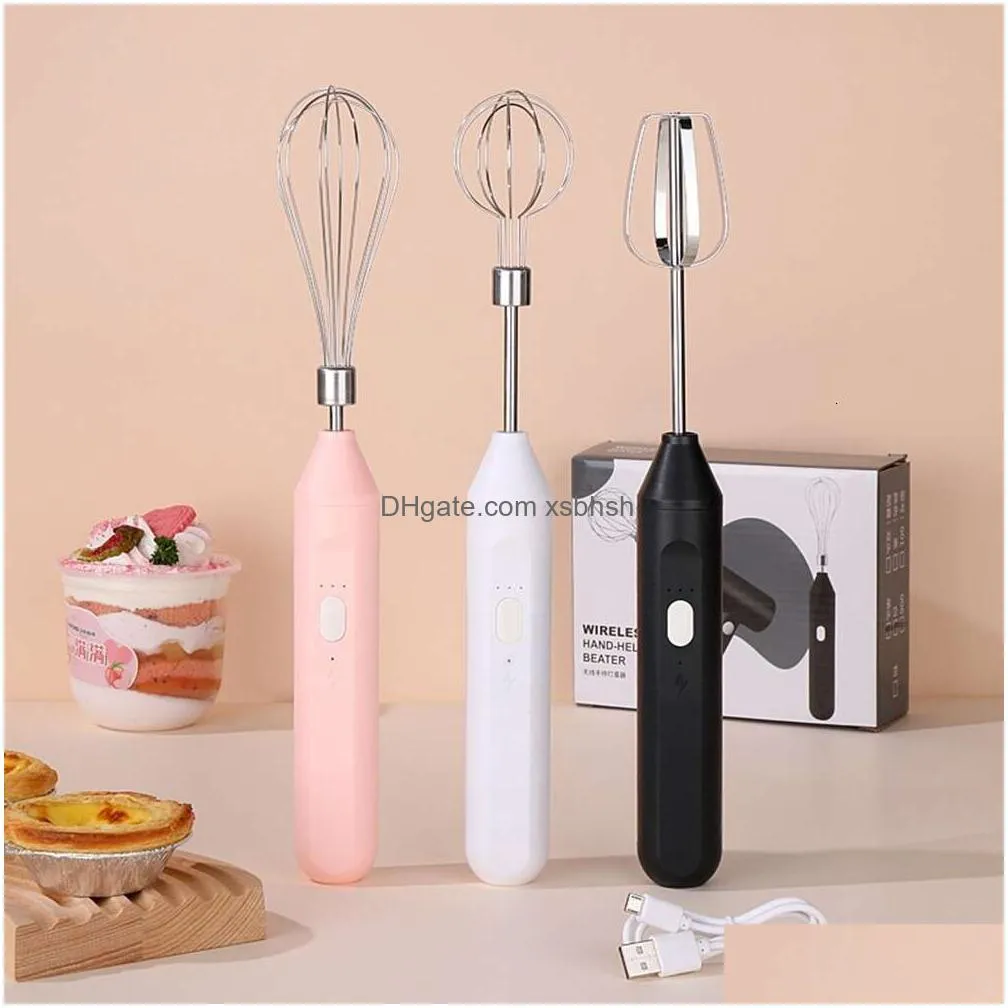  egg tools electric milk foamer blender wireless coffee whisk mixer handheld egg beater cappuccino frother mixer kitchen whisk