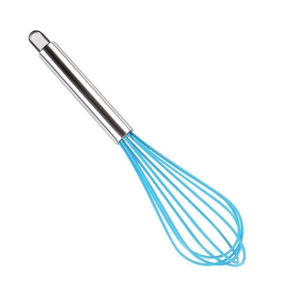 Egg Tools 10 Inch Egg Beater Whisk Stirrer Tool Color Sile Stainless Steel Handle Eggs Mixer Household Baking Wholesale Drop Delivery Dhilq