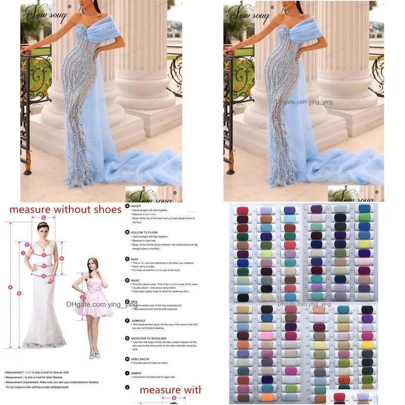 party dresses sky blue for weddings pearls beaded arabic celebrity dress 2023 designer dubai feathers women evening robes
