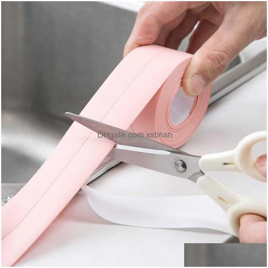  for bathroom kitchen accessories shower bath sealing strip tape caulk strip self adhesive waterproof wall sticker sink edge tape