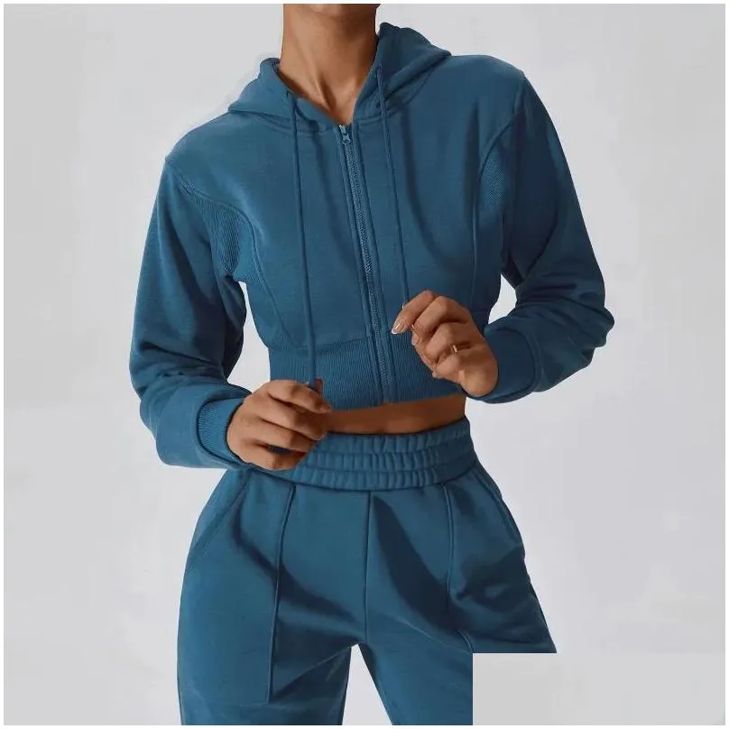Women`S Hoodies & Sweatshirts Womens Hoodies Pmwrun Active Wear Casual Loose Long-Sleeved Sweater Coat Zipper Plus Veet Warm Hooded F Otzyp