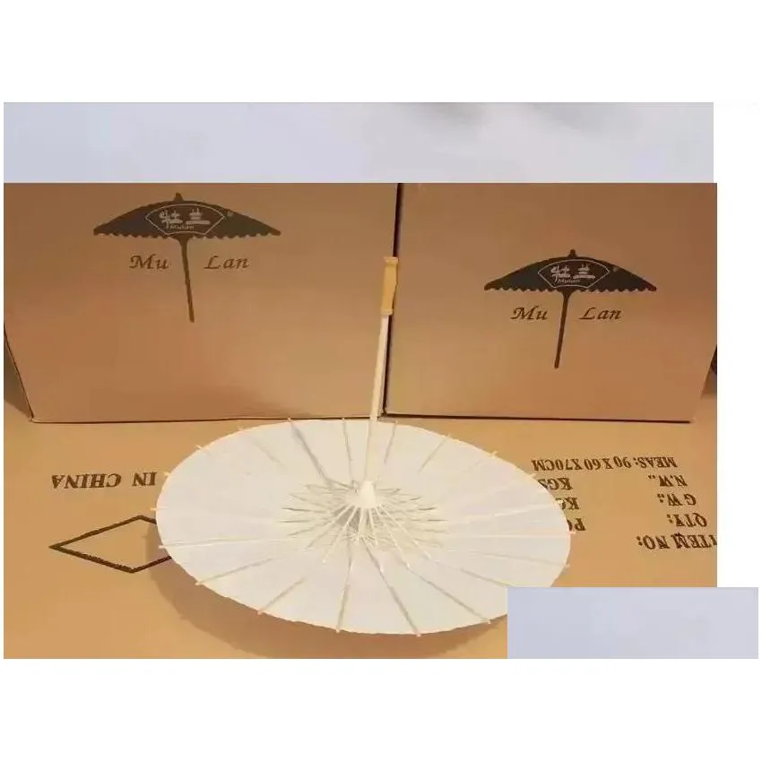 Umbrellas Bridal Wedding Parasols White Paper Umbrellas Beauty Items Chinese Mini Craft Umbrella Diameter 60Cm Cpa5739 Drop Delivery H Dhvgb