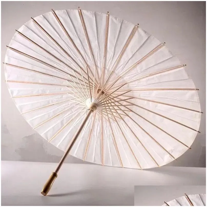 Umbrellas Bridal Wedding Parasols White Paper Umbrellas Beauty Items Chinese Mini Craft Umbrella Diameter 60Cm Cpa5739 Drop Delivery H Dhvgb