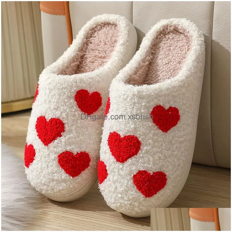 christmas slippers women cute cartoon elk slippers indoor house shoes for men couples cotton slides thick plush footwear