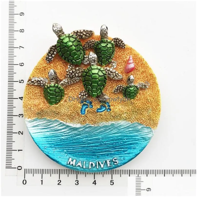 fridge magnet stickers maldives marine tourism commemorative decorative crafts resin painted turtle magnetic refriger stickers