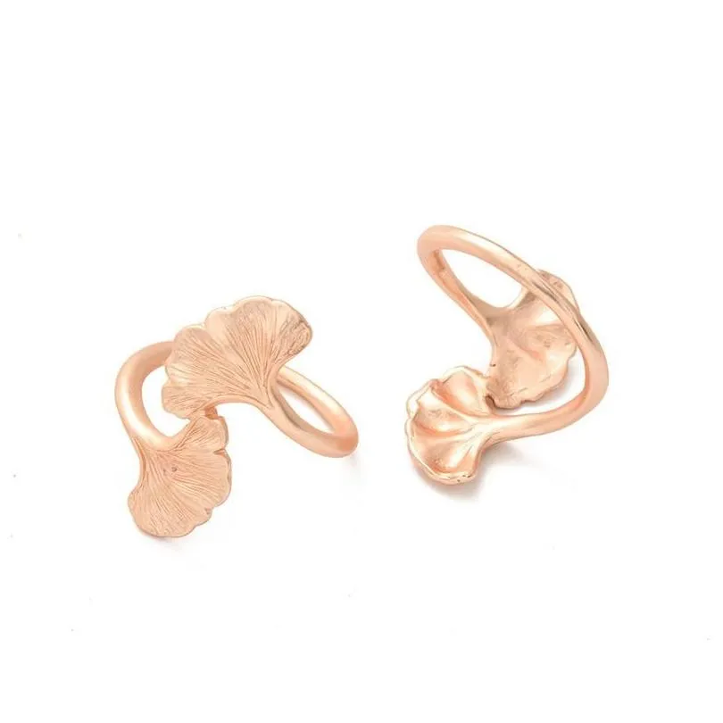 Napkin Rings Rings 10Pcs/Metal Rose Gold Apricot Leaf Napkin Ring Table Top Decoration Holder For Western Wedding Banquets Etc. Drop D Otqa5