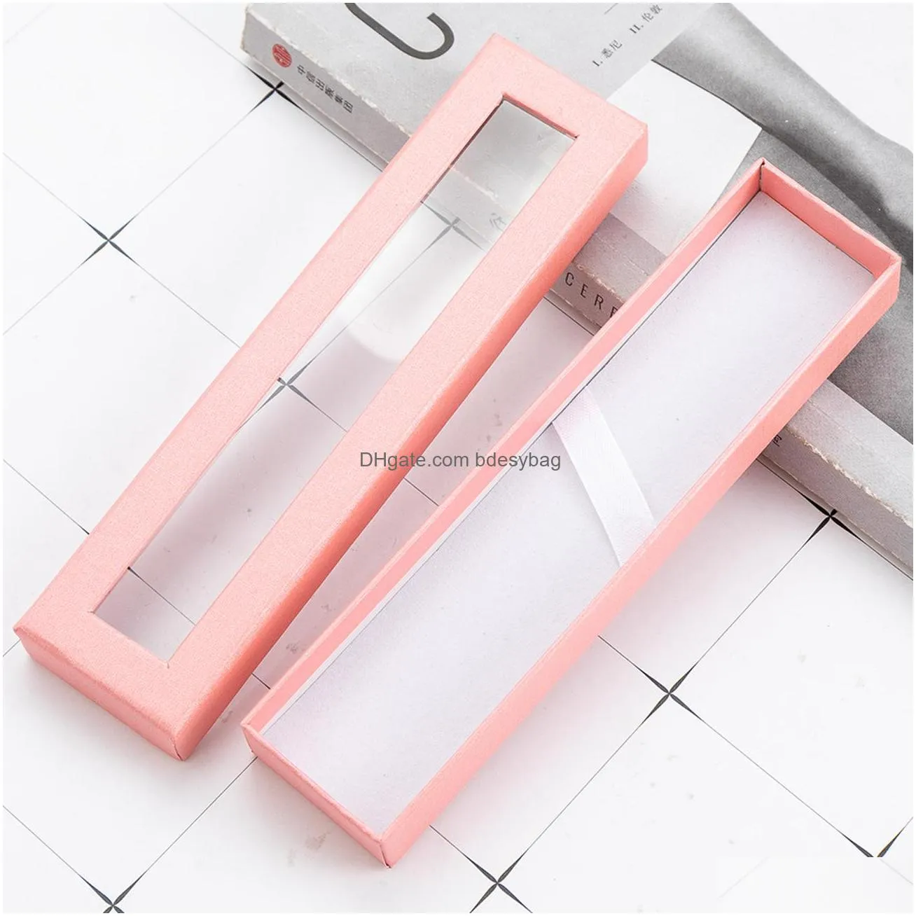 pen box paper boxes general creative gift packaging cardboard box carton paper box with plastic pvc window lx0515